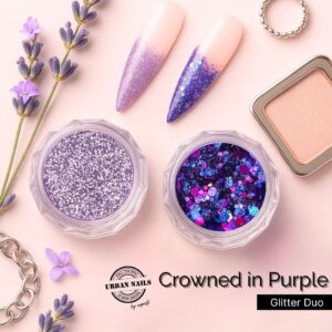 Crowned in purple glitter duo