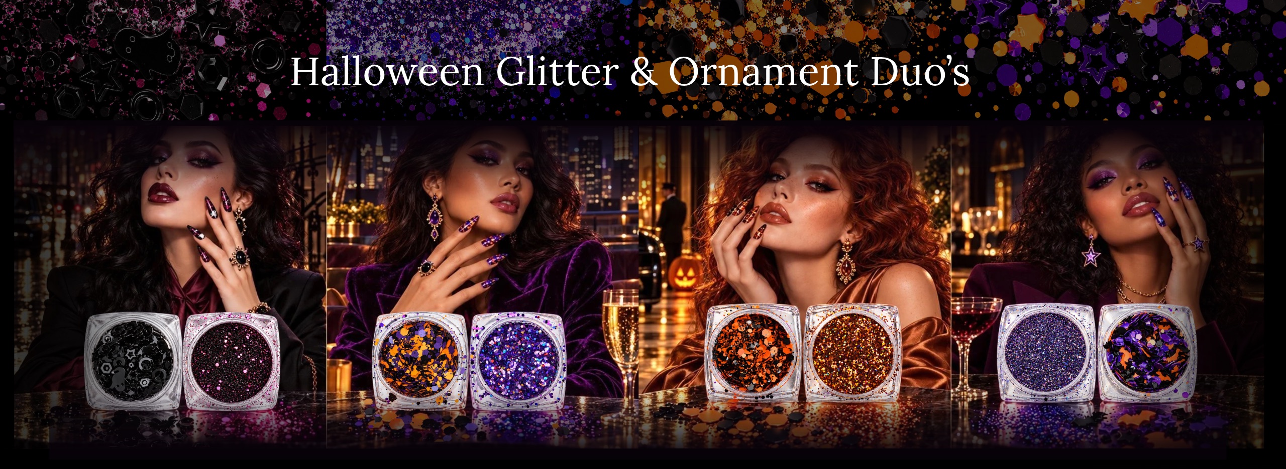 Halloween glitters banner homepage