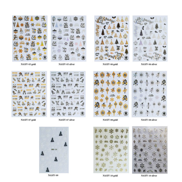 Nail Art Sticker Christmas NASIV-01 tot 10
