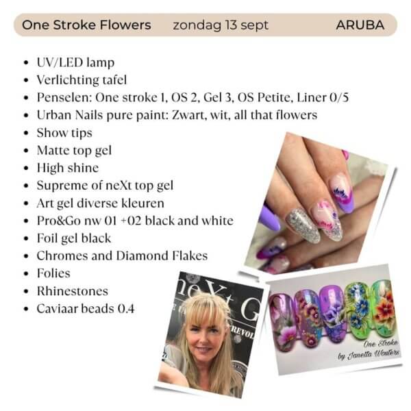 One Stroke Flowers workshop Aruba