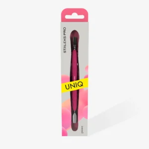 Manicure Pusher With Silicone Handle "Gummy" UNIQ 10 TYPE 5 (Narrow Rounded Pusher + Wide Blade) PQ-10/5
