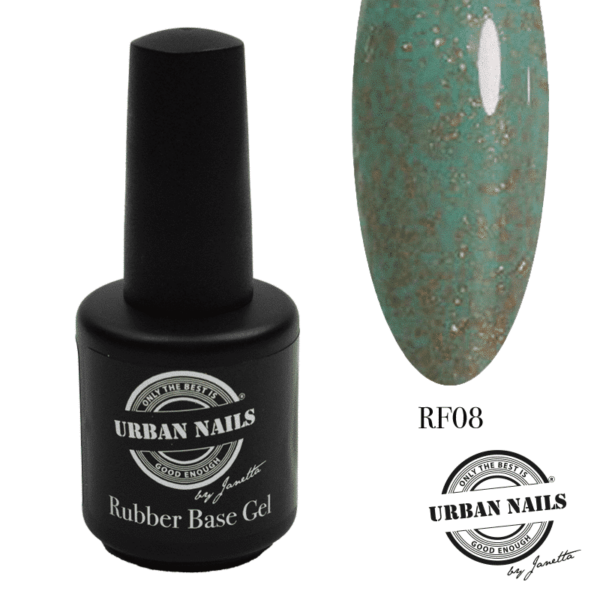 rubber base gel flake urban nails rf08