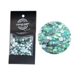 Rhinestones.opal.green urban nails