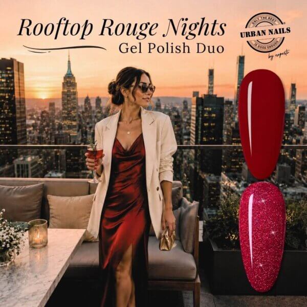 Rooftop Rouge Nights.Square Rooftop Rouge Nights - Gel Polish Duo