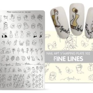 Moyra stamping plate 102 - Fine Lines