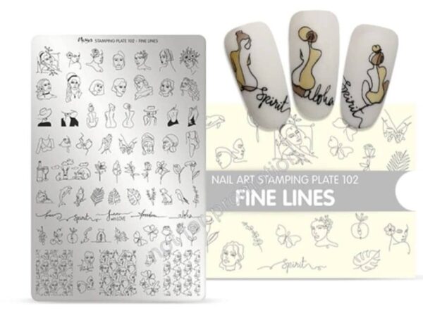 Moyra stamping plate 102 - Fine Lines