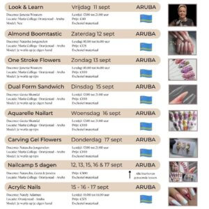 Nailcamp Aruba programma