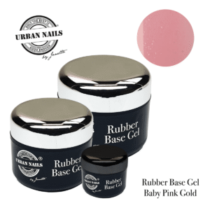 Urban Nails Rubber Base Gel Baby Pink Gold in pot
